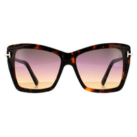 Tom Ford Sunglasses Leah FT0849 55B Coloured Havana Smoke Gradient