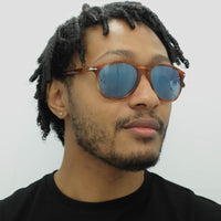 Persol Sunglasses 9649 96/56 Terria di Siena Tortoise Blue