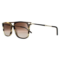 Salvatore Ferragamo Sunglasses SF966S 319 Striped Khaki Brown Gradient