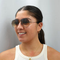 Ray-Ban Sunglasses Aviator RB3025 004/51 Gunmetal Brown Gradient Small 55mm