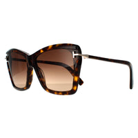 Tom Ford Sunglasses Leah FT0849 52F Dark Havana Brown Gradient