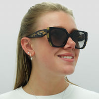 Prada Sunglasses PR15WS 3890A7 Black and Medium Tortoise Light Grey Gradient