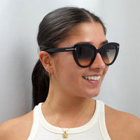 Tom Ford Sunglasses Izzi FT0845 01B Shiny Black Smoke Gradient