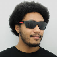 Prada Sport Sunglasses PS01WS DG002G Black Rubber Dark Grey Polarized