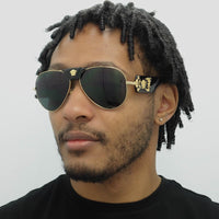 Versace Sunglasses 2150Q 100287 Gold Dark Grey