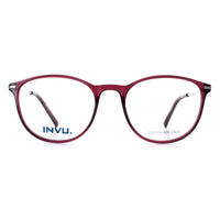 INVU Glasses Frames B4116 C Transparent Burgundy Casis Silver Women