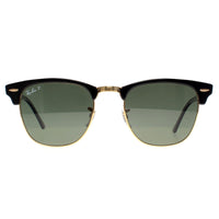 Ray-Ban Sunglasses Clubmaster 3016 901/58 Black Green Polarized Small 49mm