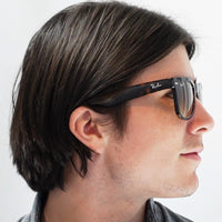 Ray-Ban Sunglasses Folding Wayfarer 4105 Black Green Polarized 601/58 Large