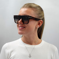 Tom Ford Sunglasses Renee FT0847 52B Dark Havana Smoke Gradient