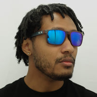 Oakley Sunglasses Holbrook OO9102-W6 Matte Black Red Colourshift Prizm Sapphire