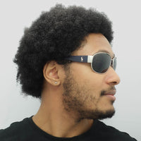 Polo Ralph Lauren Sunglasses PH3052 904687 Matte Silver and Blue Grey