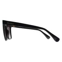 Max Mara Sunglasses MM0008 Logo2 01B Shiny Black Smoke Grey Gradient