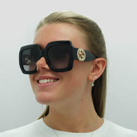 Gucci Sunglasses GG1022S 006 Black Grey Gradient