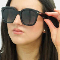 Hugo Boss Sunglasses BOSS 1731/S 807 9O Shiny Black Grey Gradient with Light Mirror