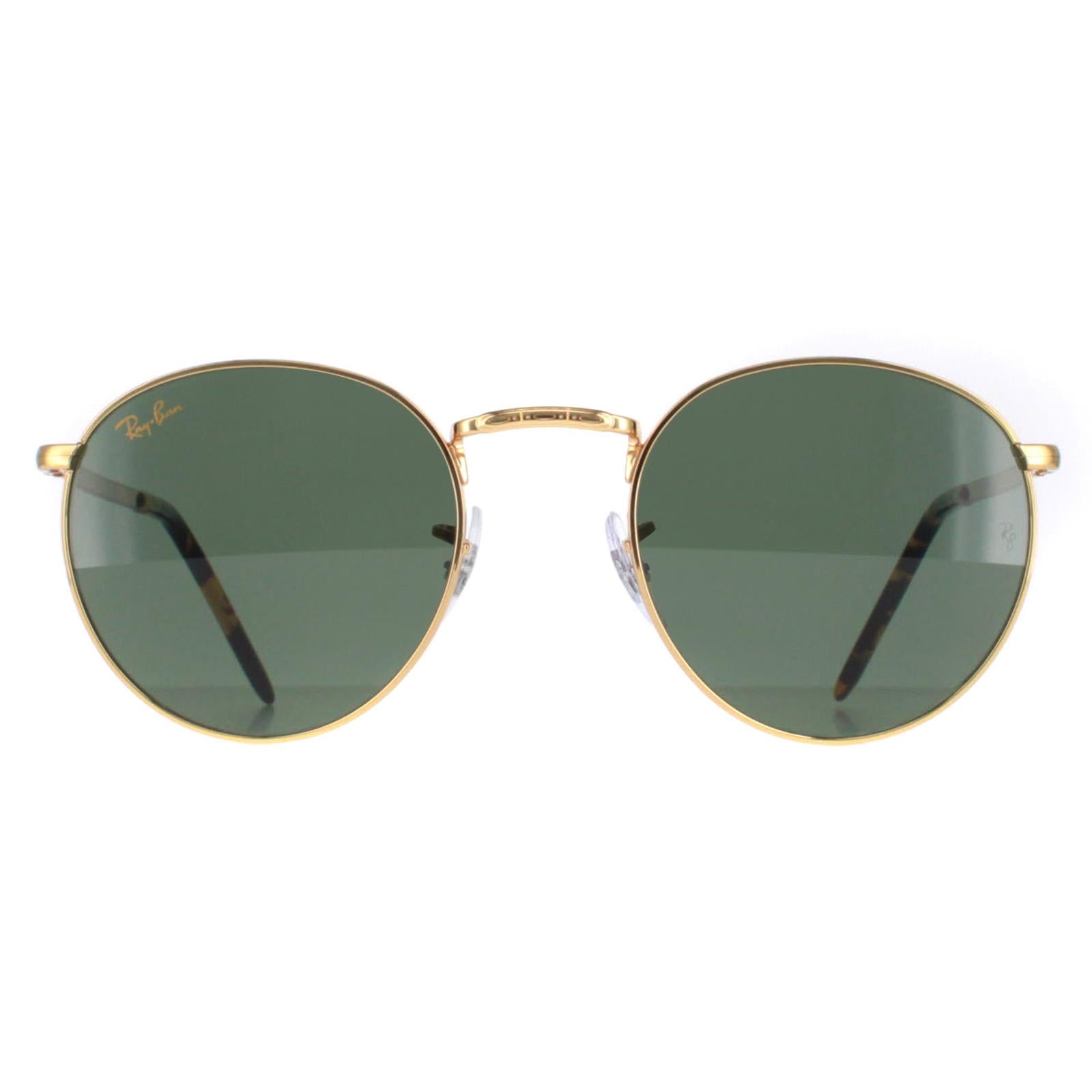 Ray-Ban Sunglasses RB3637 New Round 919631 Gold Green