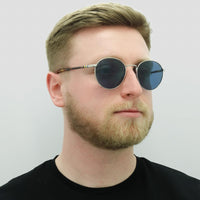 Polo Ralph Lauren Sunglasses PH3133 900180 Shiny Silver Dark Blue