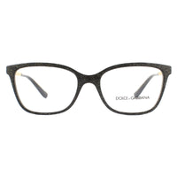 Dolce & Gabbana Glasses Frames DG3317 3218 Glitter Gold Striped Black Women