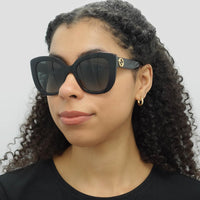 Gucci Sunglasses GG0327S 001 Black Grey Gradient