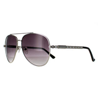 Guess Sunglasses GF0356 10B Shiny Light Nickeltin Smoke Gradient