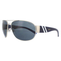 Polo Ralph Lauren Sunglasses PH3052 904687 Matte Silver and Blue Grey