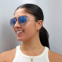 Ray-Ban Sunglasses Aviator 3025 Gold Gradient Light Blue 001/3F