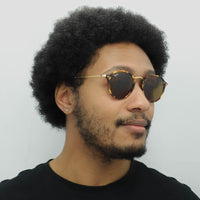 Ray-Ban Sunglasses Round Fleck 2447 1160 Tortoise & Gold Brown