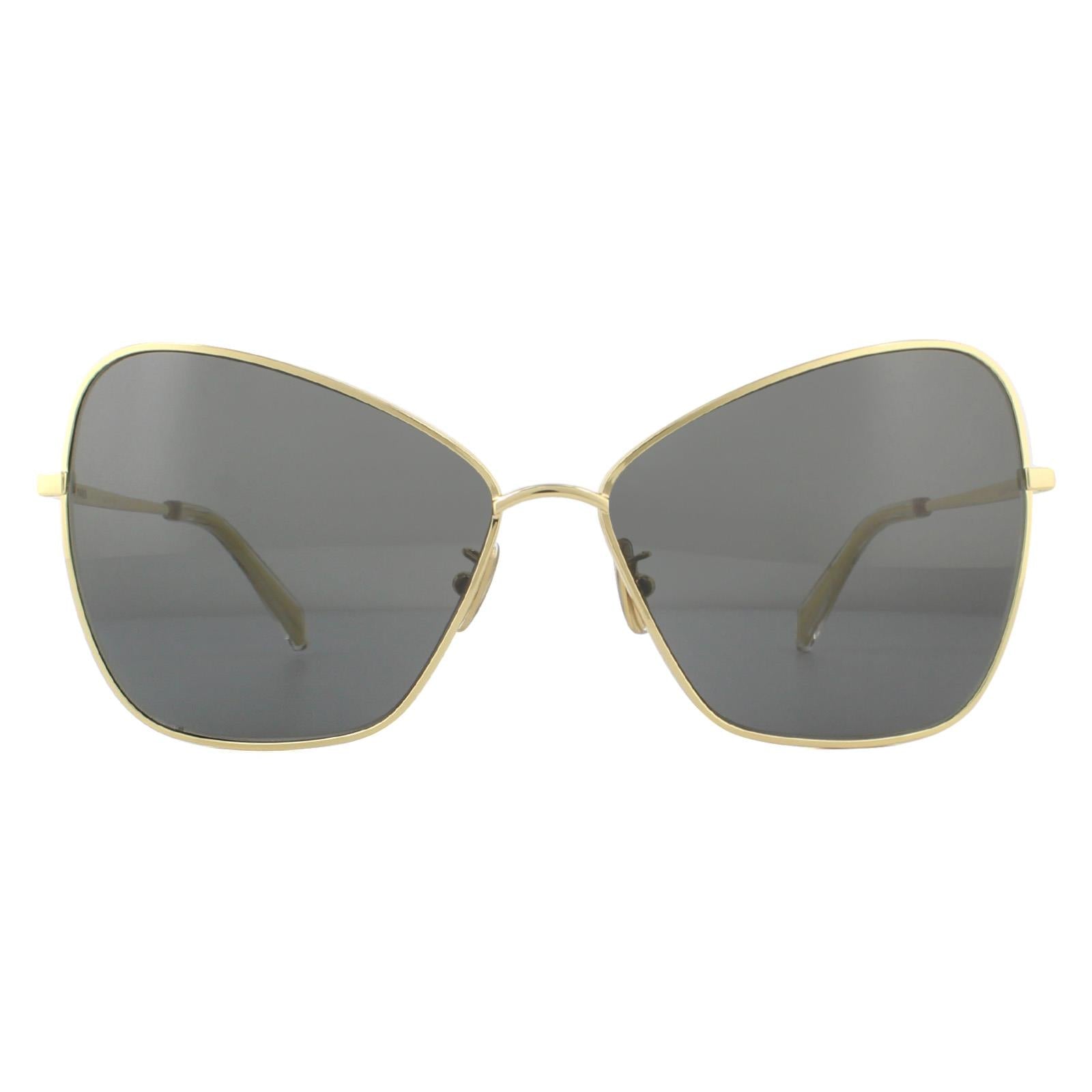 Celine Sunglasses CL40080U 30A Shiny Endura Gold Smoke 