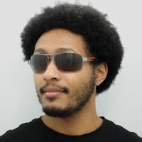 Prada Sport Sunglasses 54IS 5AV6S1 Gunmetal Brown Gradient