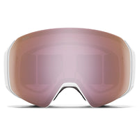 Smith Ski Goggles 4D Mag S 0OR M5 White Chunky Knit ChromaPop Everyday Rose Gold Mirror & CP Storm Rose Flash