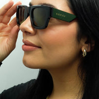 Gucci Sunglasses GG1668S 003 Black with Green and Red Green