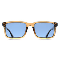 Police Sunglasses SPLP21E Origins Lite 30 805P Shiny Transparent Light Brown Blue Polarized