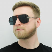 Tom Ford Sunglasses Hugo 02 FT1003 45V Shiny Light Brown Blue Grey