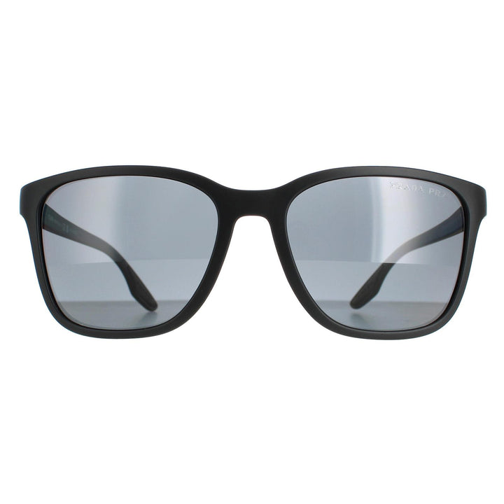 Prada Sport Sunglasses PS02WS DG002G Black Rubber Dark Grey Polarized