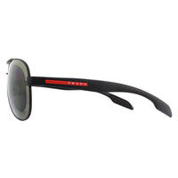 Prada Sport Sunglasses 53PS DG05X1 Black Rubber Green