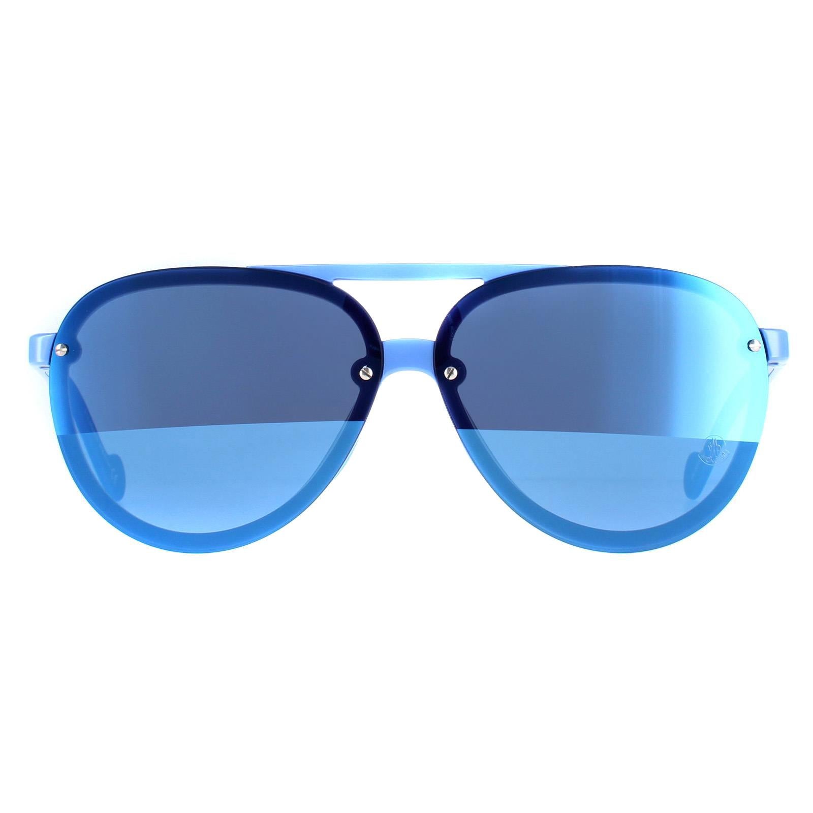 Moncler Sunglasses ML0063 90C Light Blue Blue Mirror  display picture 2
