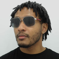 Prada Sport Sunglasses PS55WS 1BC06G Silver Grey Gradient Polarized