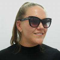 Tom Ford Sunglasses FT0937 Nora 01B Shiny Black Smoke Gradient