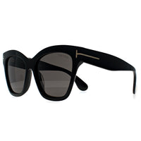 Tom Ford Sunglasses Elvira FT1217 01A Shiny Black Grey with Light Mirror