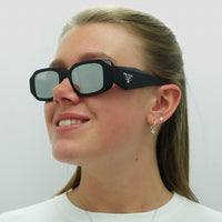 Prada Sunglasses PR17WS 1AB2B0 Black Light Grey Mirror Silver