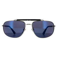 Police Sunglasses SPLD44 Origins 45 E70B Shiny Palladium Blue Blue Mirrored