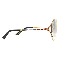 Gucci Sunglasses GG0595S 002 Gold with Red and Black Grey Gradient