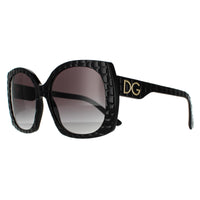 Dolce & Gabbana Sunglasses DG4385 32888G Black Texture Cocco Black Grey Gradient