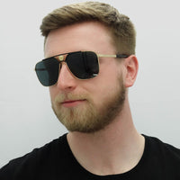 Versace Sunglasses VE2238 143687 Gold and Matte Black Dark Grey