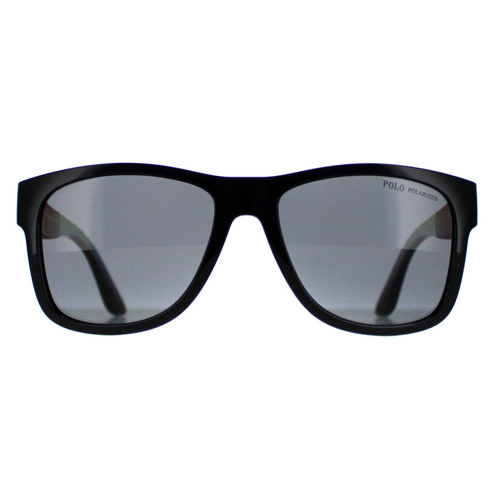 Polo Ralph Lauren PH4162 Sunglasses Shiny Black Grey Polarised