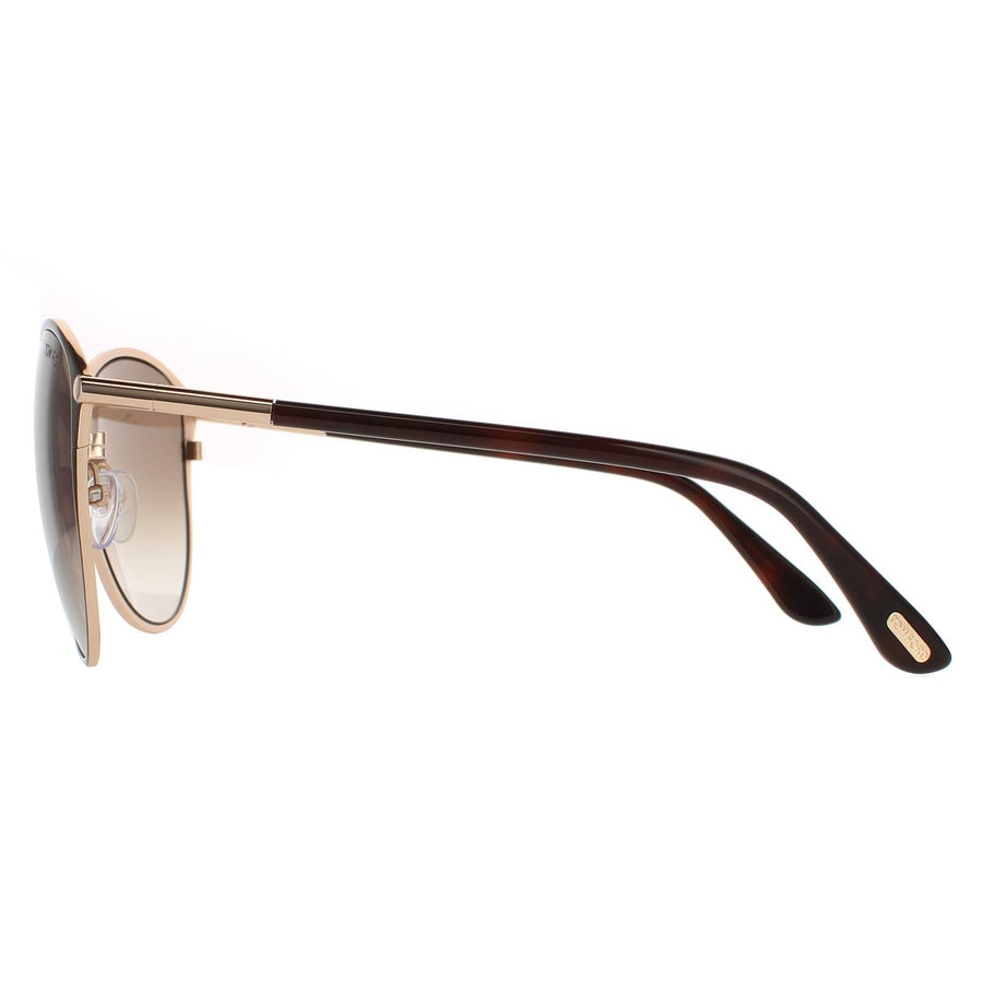 Tom Ford Sunglasses Penelope FT0320 28F Brown on Gold with Havana Brown Gradient