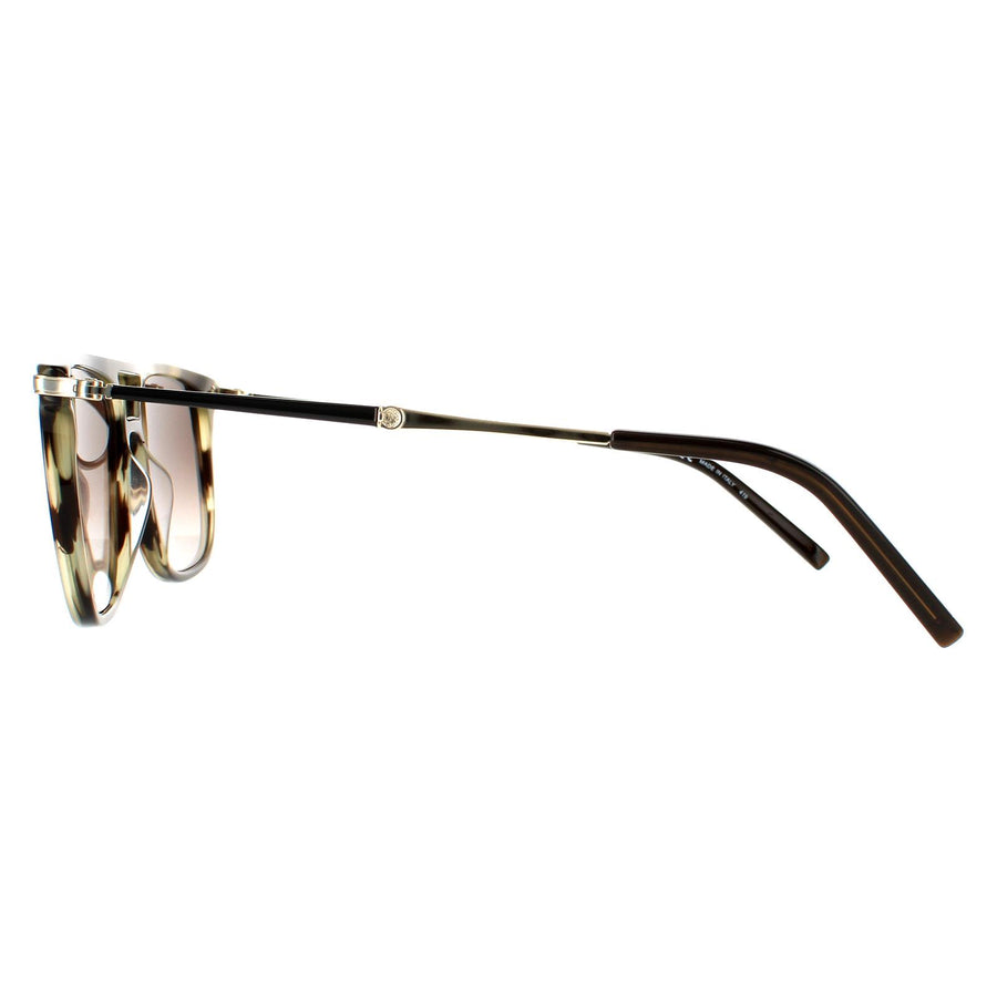 Salvatore Ferragamo Sunglasses SF966S 319 Striped Khaki Brown Gradient