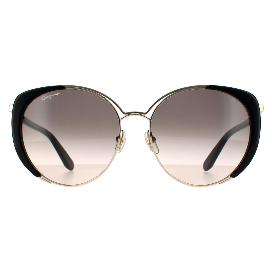 Salvatore Ferragamo Sunglasses SF207S 733 Light Gold Black Grey Gradient