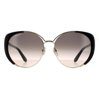 Salvatore Ferragamo Sunglasses SF207S 733 Light Gold Black Grey Gradient