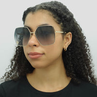 Gucci Sunglasses GG0817S 006 Gold Grey Gradient