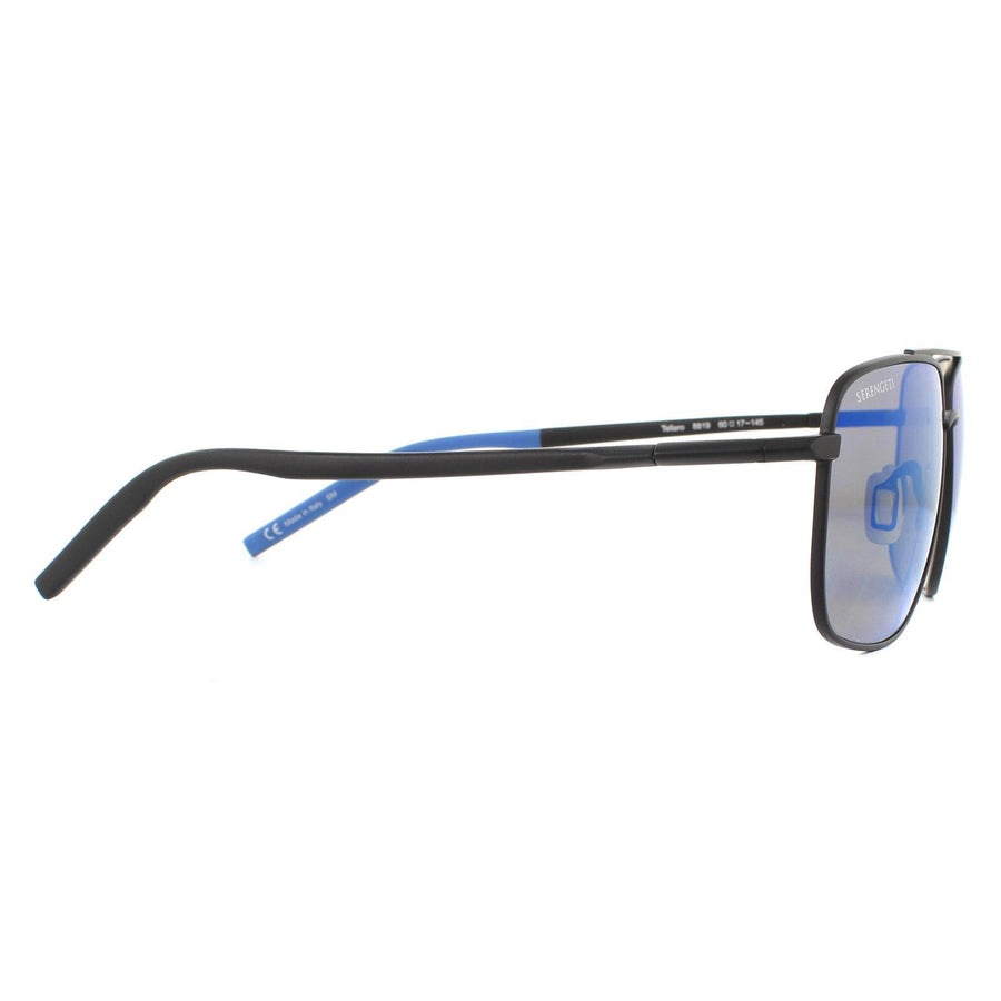 Serengeti Sunglasses Tellaro 8819 Matte Black Blue Mineral Polarized 555nm Blue